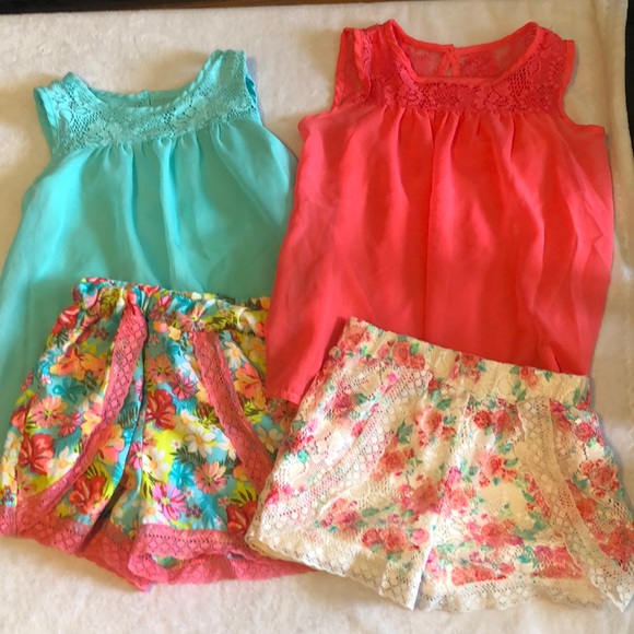 Like new mix and match coral and teal outfits